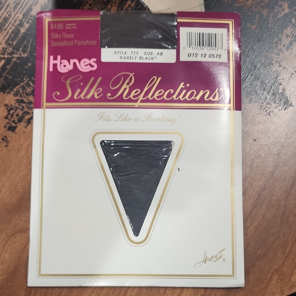 Hanes Silk Reflections Sandlefoot Barely Black Size AB New